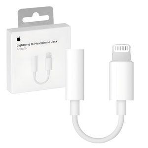 NIB Apple - Lightning-to-3.5mm Headphone Jack Adapter Cable - White (MMX62AM/A)